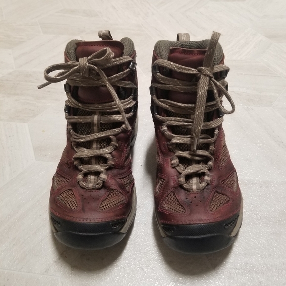 Vasque Breeze III Mid GTX Red Mahogany/Brown Olive Leather Hiking Boots 8 - Picture 6 of 12